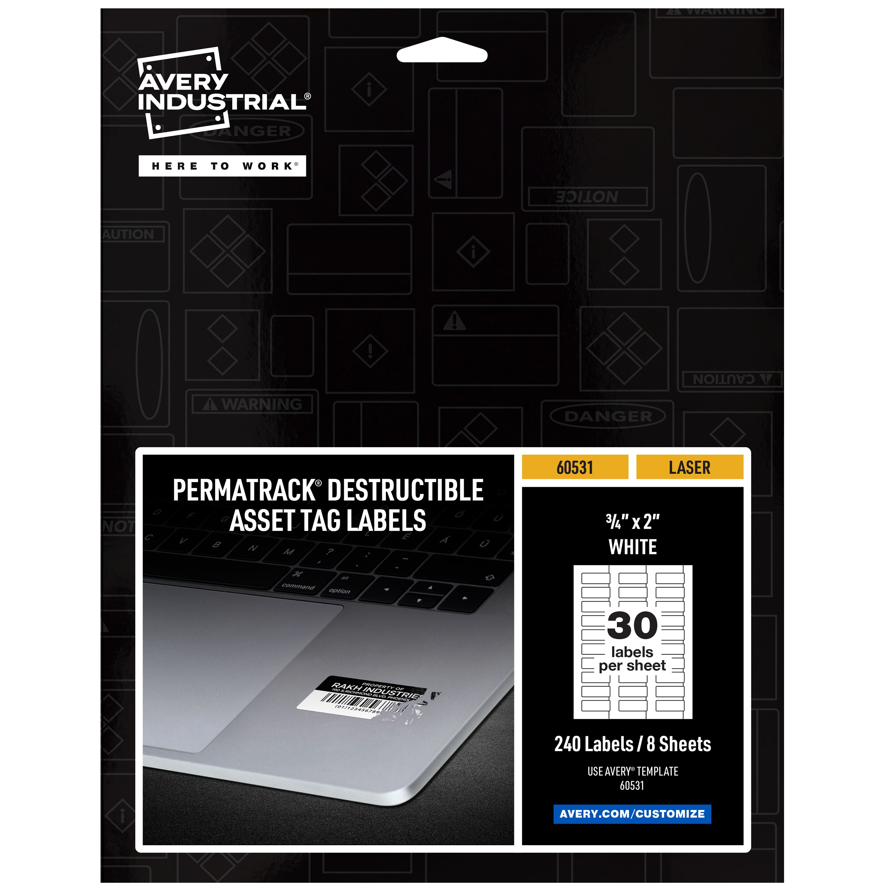 Destructible Asset Tag Labels, 3/4